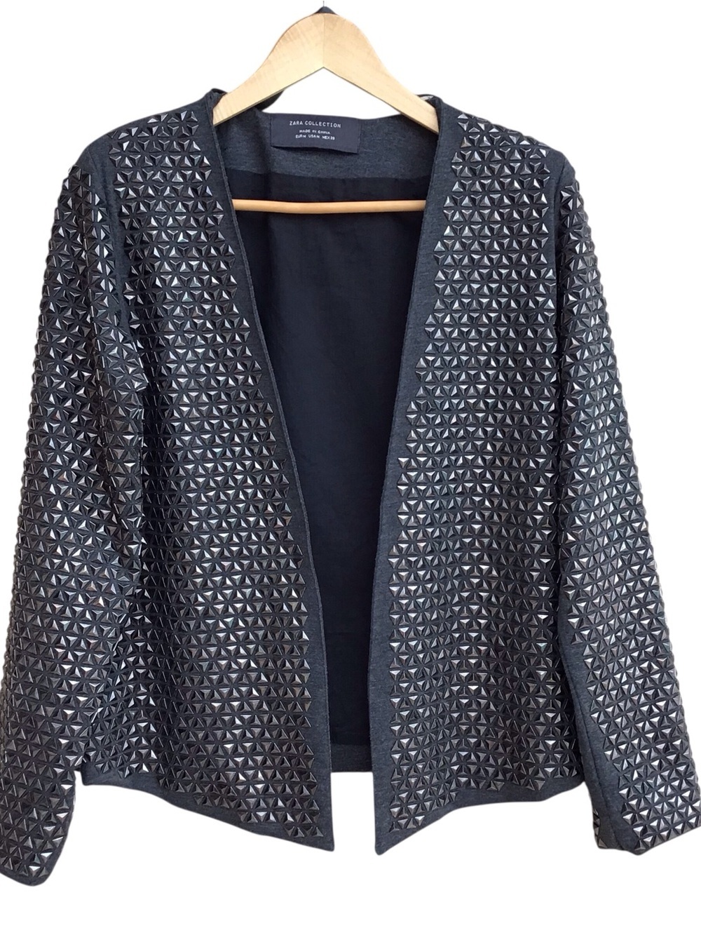 Zara Collection Studded Open Front Blazer